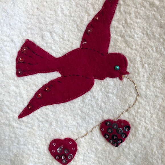 Real vintage VALENTINE CIRCLE SKIRT from the 50's, wool felt. Size S. Rockabilly - Picture 8 of 14